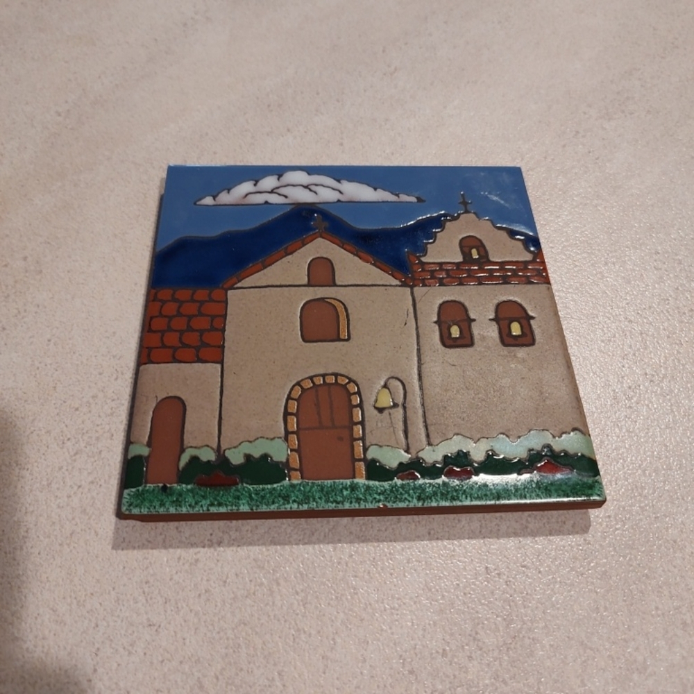 Beautiful Triton Tile Ceramic Hand-painted Art can be used as a Trivet Hot plate